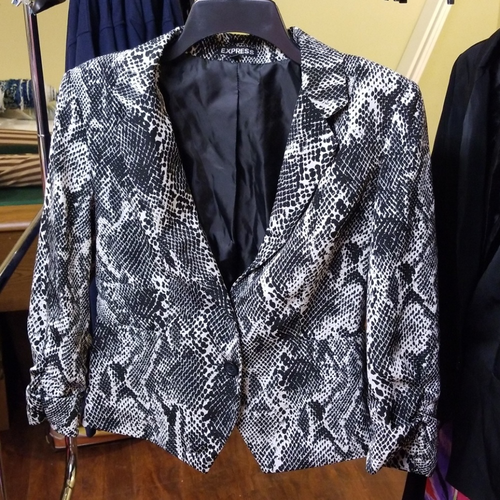 Express Snake Print Blazer - image 1